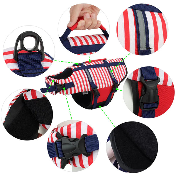 Chic Striped Dog Swim Vest